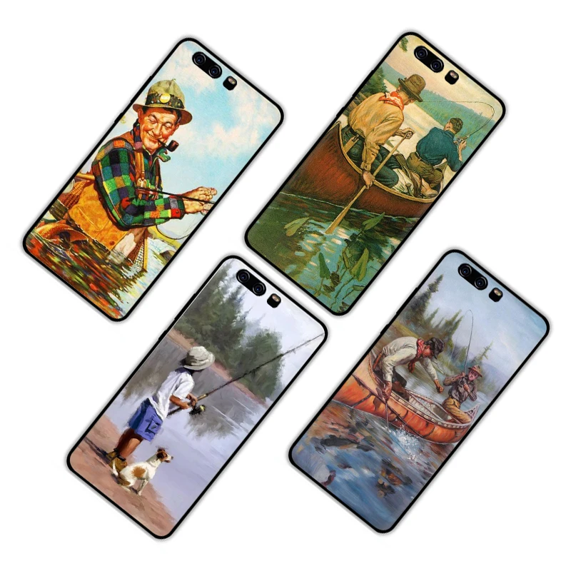 Hunting Fishing art fish Soft Phone Cover Case for Huawei P8 9 10 20 30 Lite Pro P Smart Z 2019 | Мобильные телефоны и