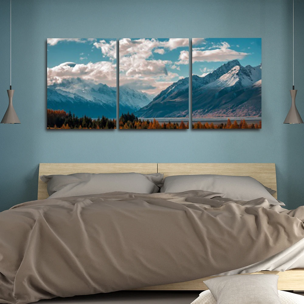 Abstract 3 Panel Natural Landscape Mountain Canvas Oil Painting Modern Wall Art Unique Gift For Living Room Home Decor Frameless | Дом и сад