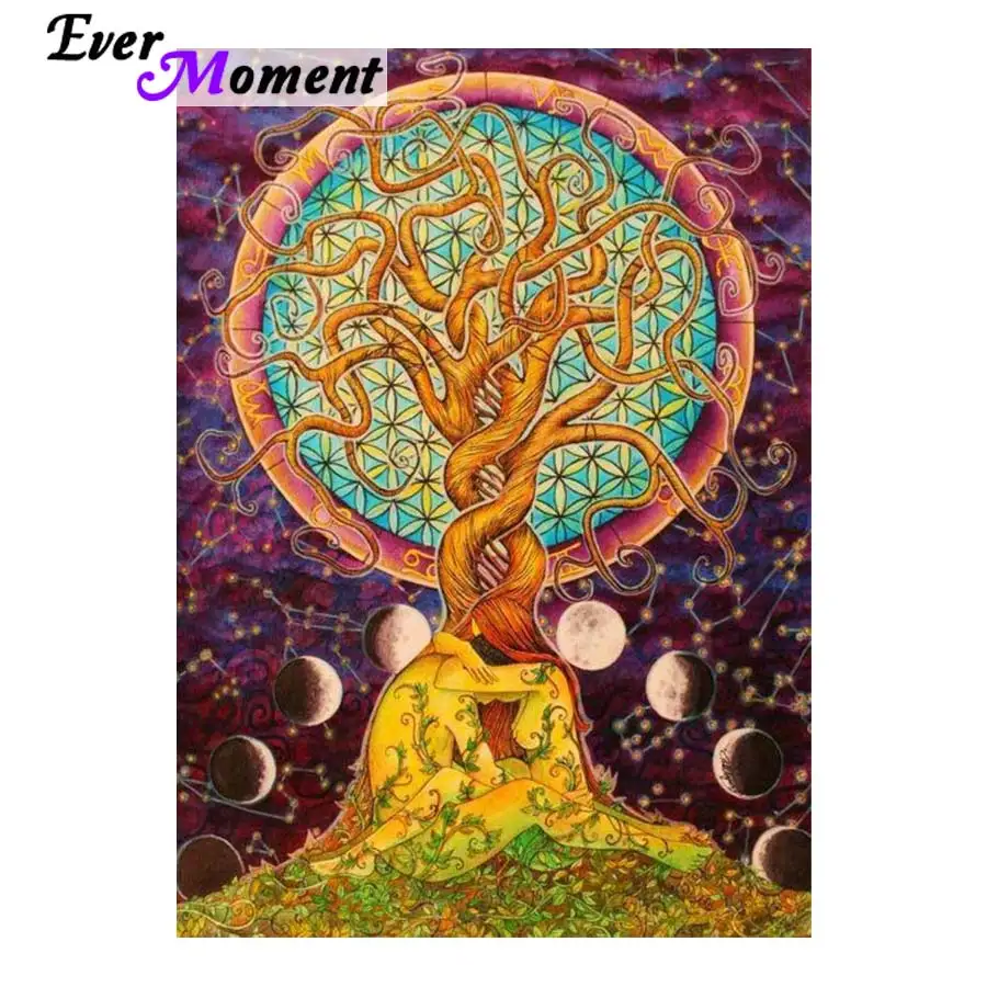 Psychedelic art tree of life 5d diy Алмазная вышивка крестиком полный набор мозаичных картин ASF769