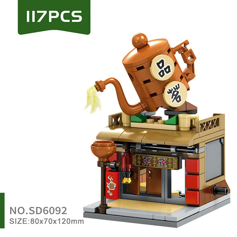 SD6035 117 PCS Строительный блок DIY мини-уличный вид сборка город мини-уличный магазин игрушек розничный магазин KFCE McDonald для детей обучающая игрушка - Цвет: SD6035 117 PCS