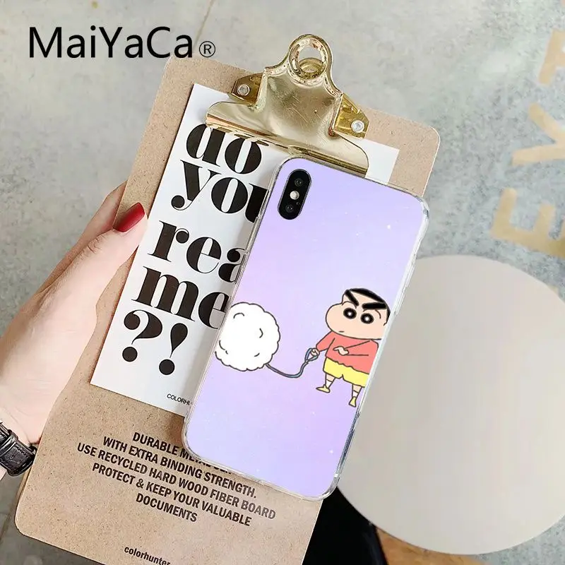 Maiyaca мультяшный Crayon Shin chan прозрачный мягкий чехол для телефона iPhone 8 7 6 6S Plus X XS MAX 5 5S