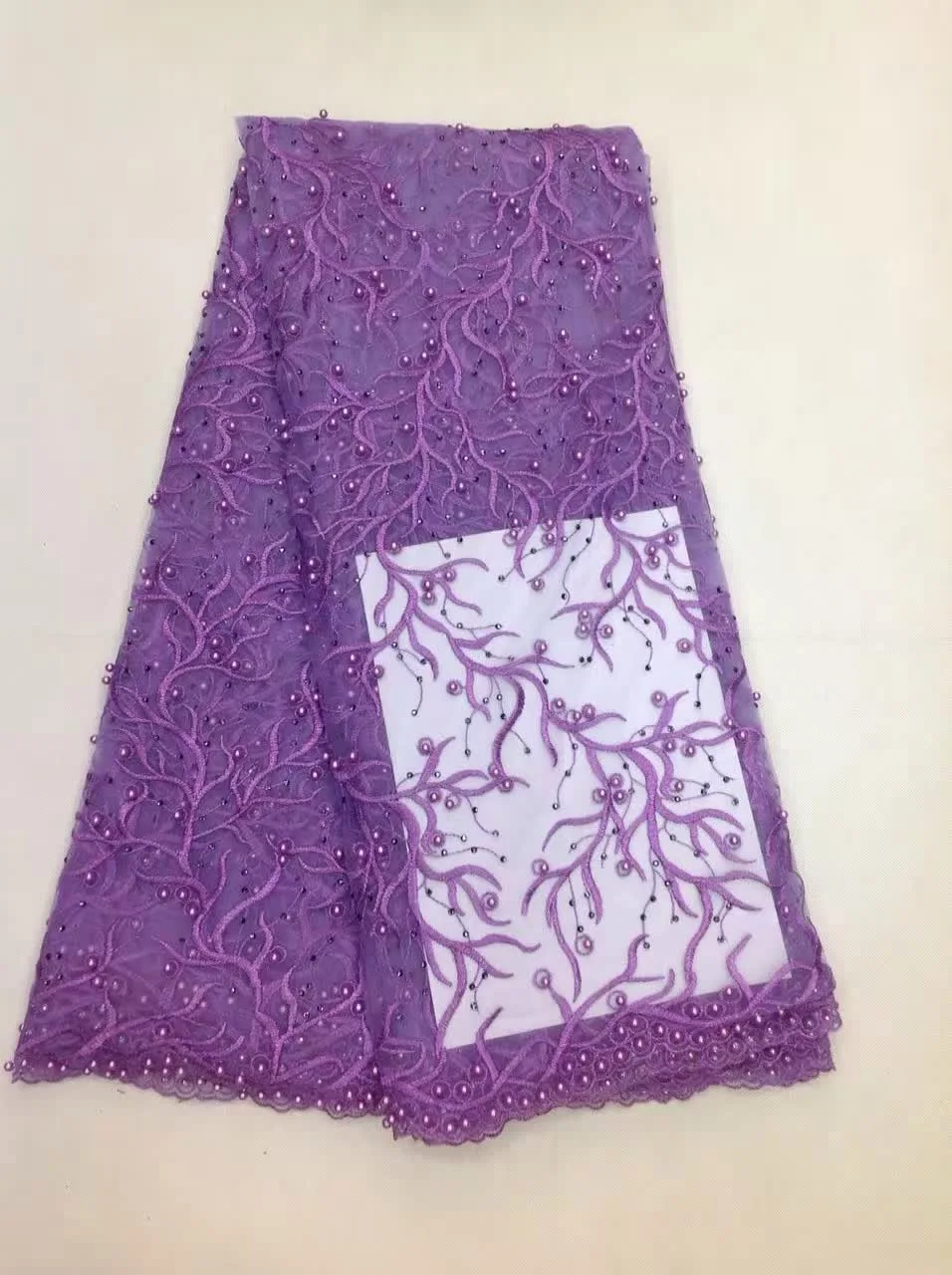 

Free shipping !! New coming African tulle net lace fabric with beads and stones elegant design for pary dress K-L9082