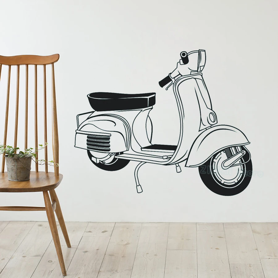 Настенные наклейки Vespa для спальни Ретро стиль наклейка гостиной модник на стену