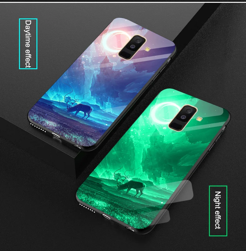 Роскошный чехол в виде светящегося стекла для samsung Galaxy J5 J7 Звездный силиконовый чехол для samsung Galaxy A6 Plus A9 Star lite