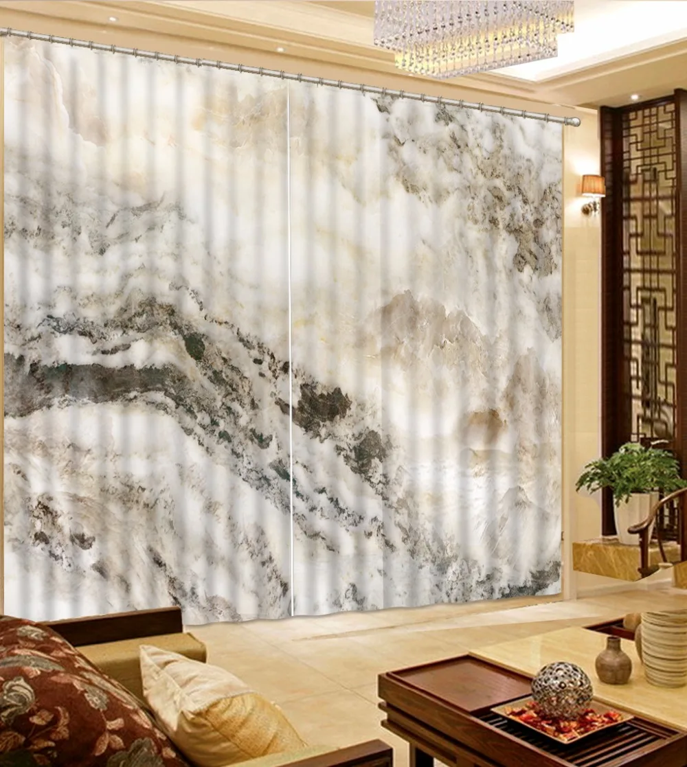 

Chinese Curtains Hand Painted Large mountain landscape Curtains For Bedroom Custom Photo Printing 3D Curtains Cotton Drapes
