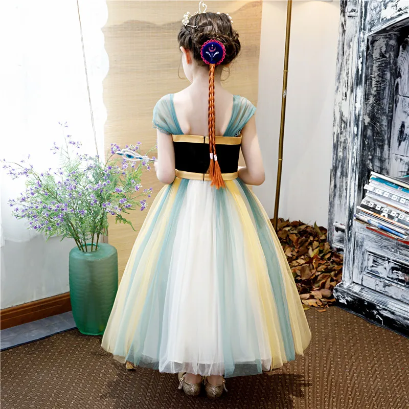 2019 Girl Anna Dress up Costume Children Summer Tulle Princess Party Cosplay Fancy for Halloween Gift | Детская одежда и обувь