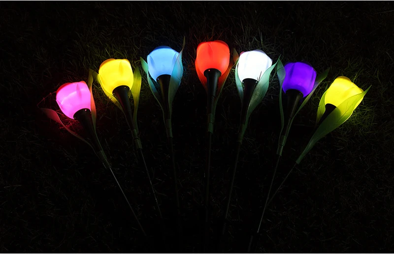 10 шт./лот наружный сад ярд Солнечная энергия LED тюльпан пейзаж цветок Солнечный