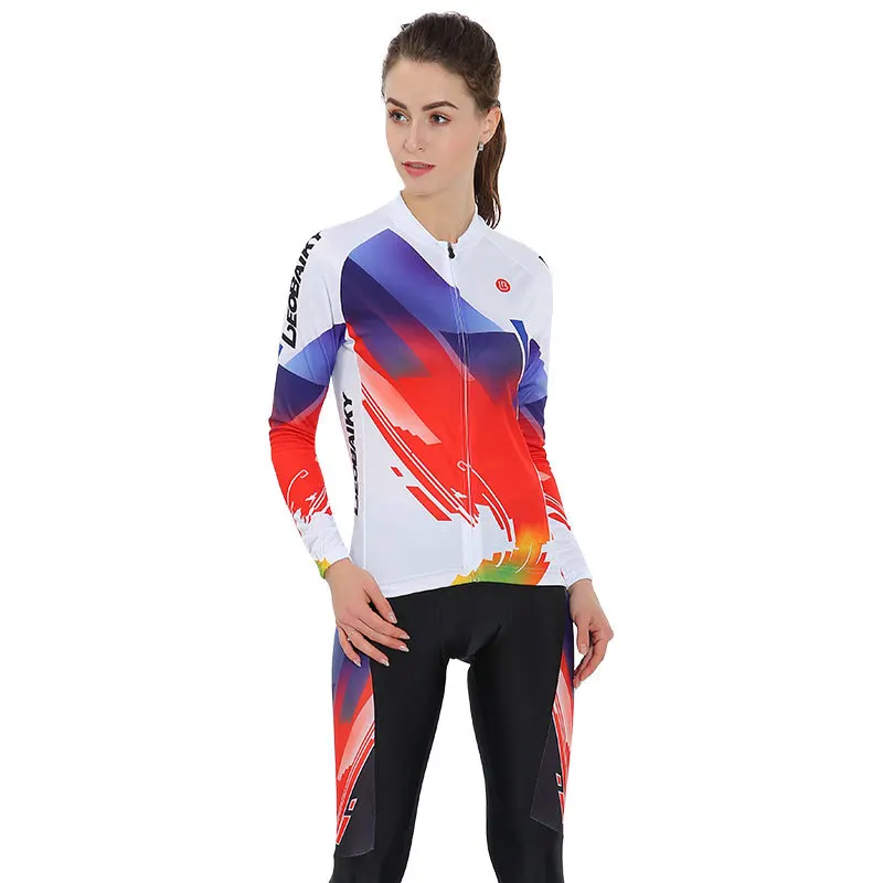 women long set Новая Профессиональная велосипедная Одежда MTB велосипедная Джерси Набор для велоспорта мужская летняя одежда с длинным рукавом Женская велосипедная одежда 3D мягкий Велосипедное снаряжение костюм - Цвет: women long set