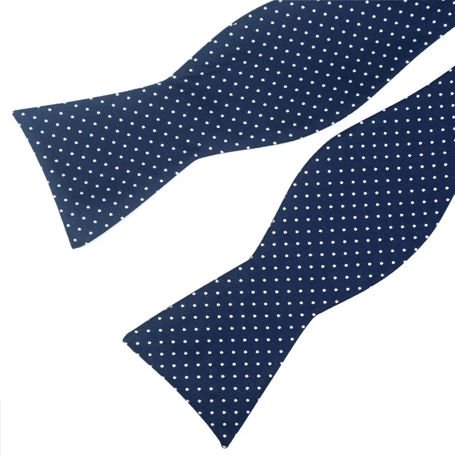 GHL15 новый дизайн галстук бабочка Hanky набор синий W/белый горошек Шелковый