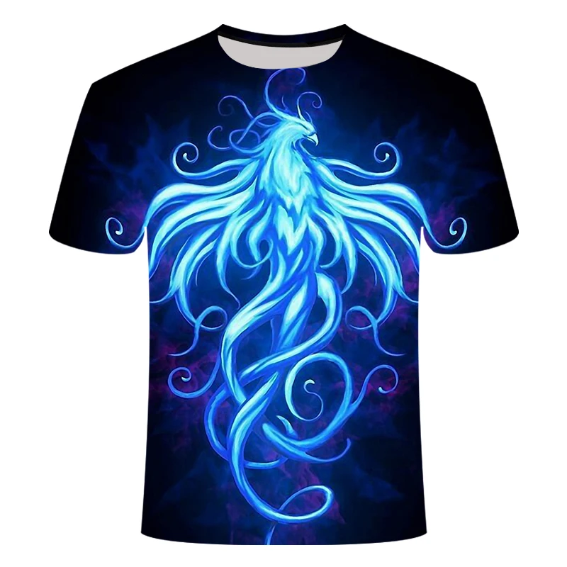 Gorgeous Fire Phoenix 3D T-shirt Summer Casual Cool Women Men Funny Anime T Shirt 2019 Newest Homme tops Streetwear Tshirt | Мужская