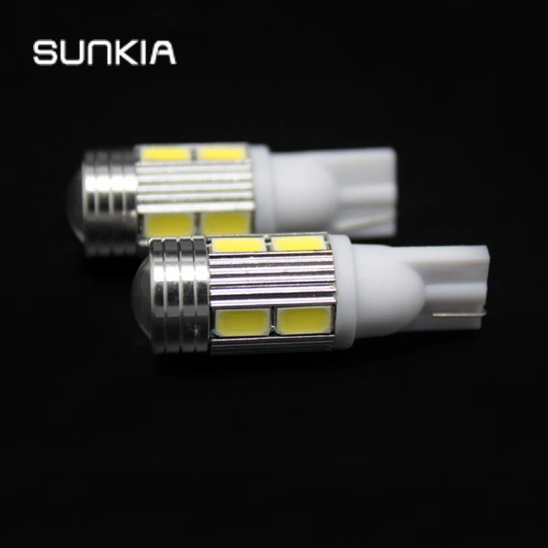 2 шт./пара SUNKIA автомобильный светильник лампа светодиодный T10 5630 10SMD W5W 12V Супер