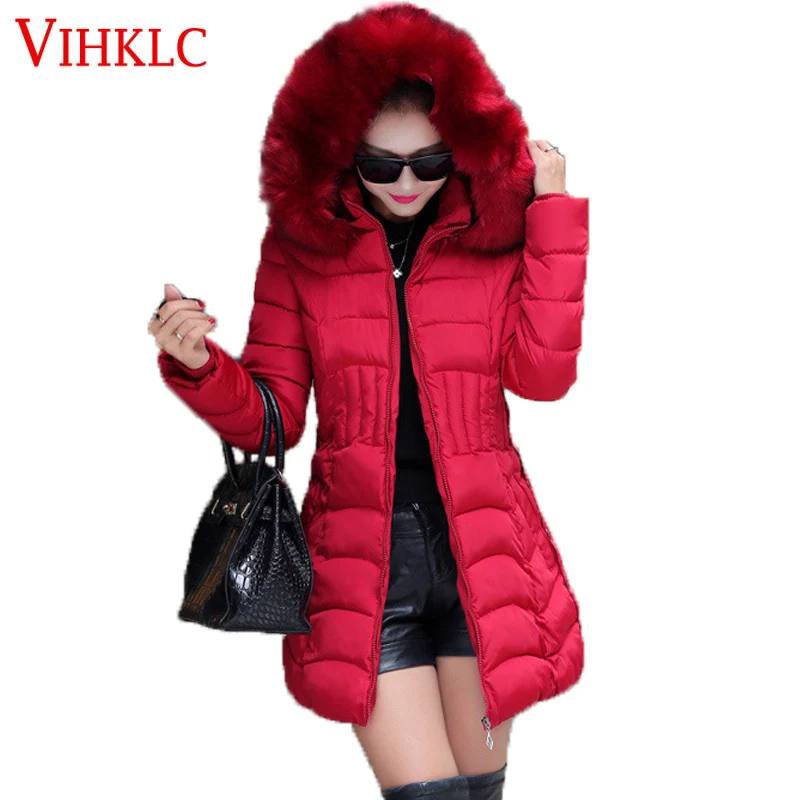 Для женщин зимнее пальто Мода 2017 г. тонкий короткий параграф куртка большой