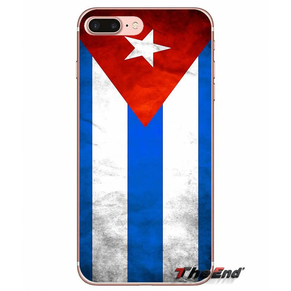 Мягкий чехол для iPhone X 4 4S 5 5S 5C SE 6 6S 7 8 Plus Samsung Galaxy J1 J3 J5 J7 A3 A5 2016 2017 кубинский флаг Куба