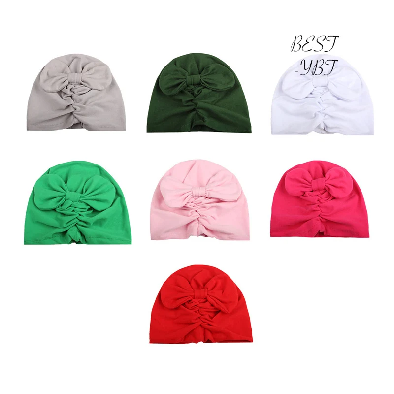 Модный однотонный хлопковый головной убор с бантом в европейском и американском