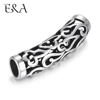 stainless steel hollow tube beads 7mm big hole slider charm diy women men leather cord bracelet clasp making jewelry accessories