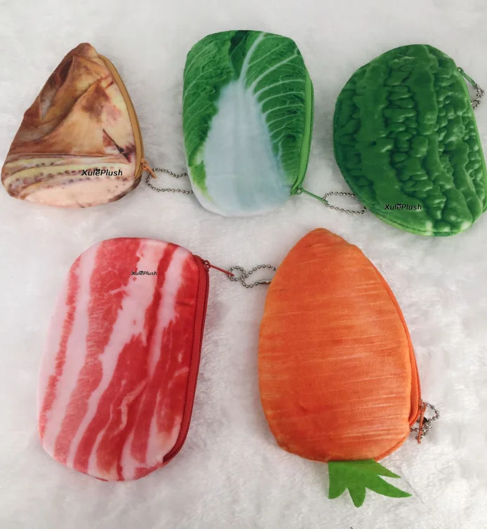 1piece random color 5 дизайнов, растительный 10-12 см плюшевый Кошелек, брелок плюшевые игрушки кошелек - Цвет: 1piece random color