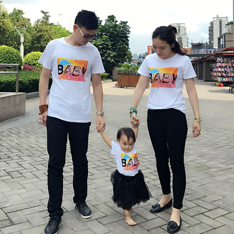 

2019 summer BABY printing family pack couples Clothes short sleeve T-shirt children clothing mother daughter matching clothes