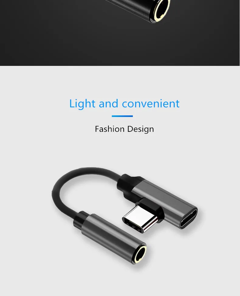 Кабель-адаптер для наушников с разъемом usb type-C и разъемом 3,5 мм, аудиоразъем AUX для Xiaomi huawei P20 type-C, шнур для быстрой зарядки