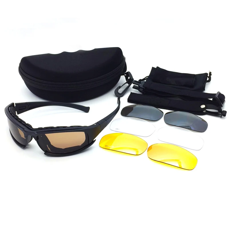 UV400 Daisy X7 Army Goggles Sunglasses Men Military Sun glasses 4 Lens Kit For Men's War Game Tactical Cycling Glasses Polarized | Спорт и
