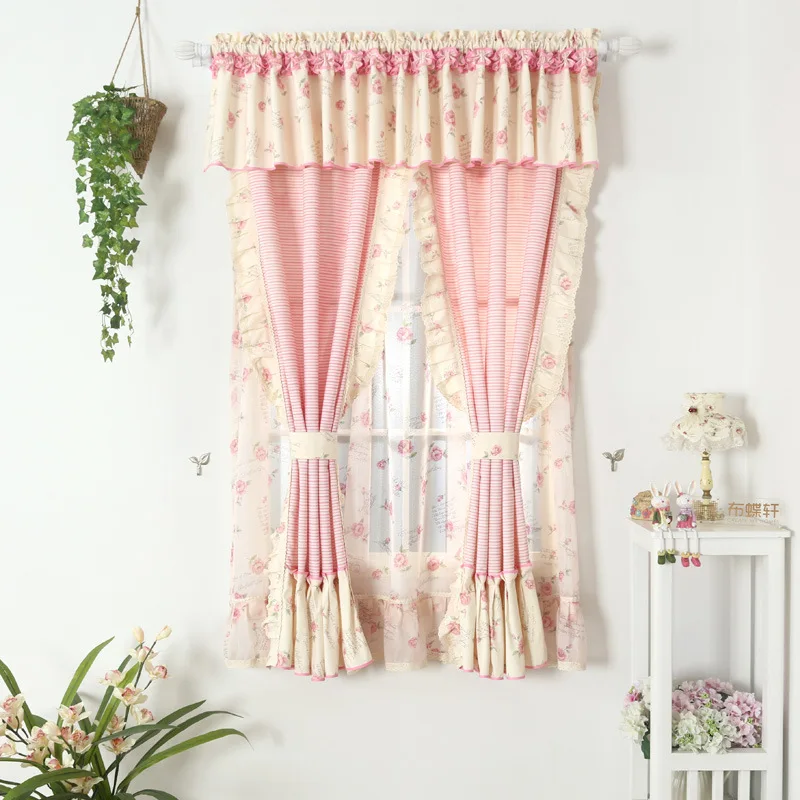 Цветочная розовая драпированная занавеска для гостиной спальни занавески с