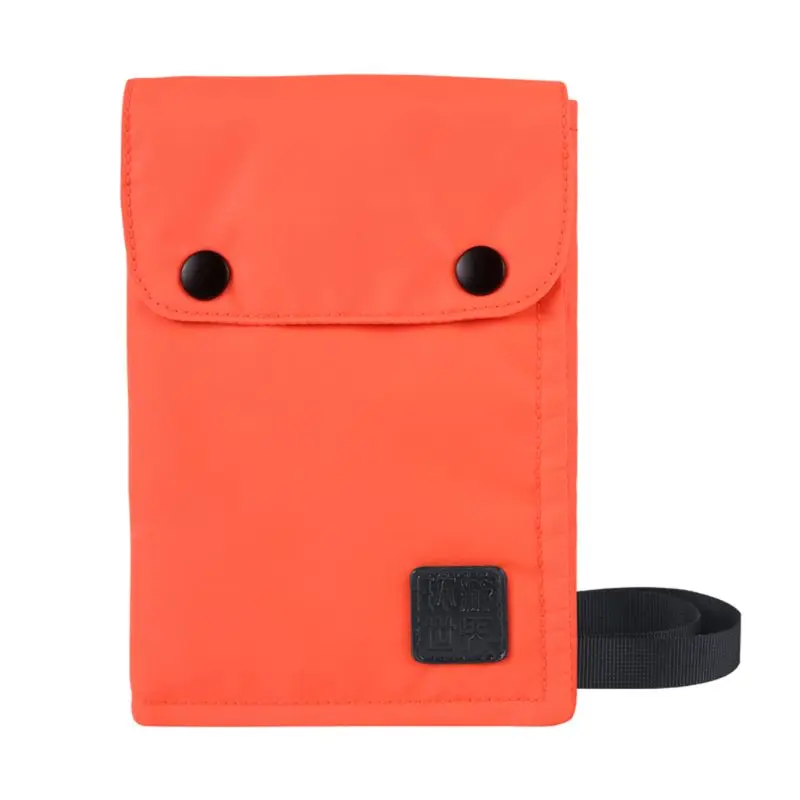 orange RFID Блокировка паспорта держатель для карт шеи Кроссбоди кошелек сумка безопасности путешествия Органайзер Сумка - Цвет: orange