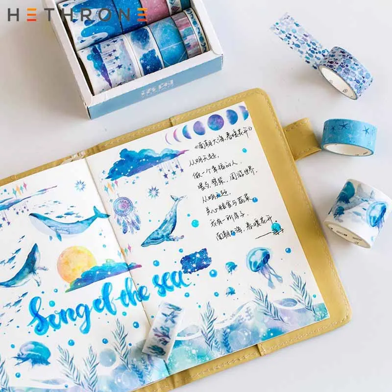 Hethrone 10 шт. фантазии DIY лента для декорации Washi комплект Скрапбукинг малярный скотч Справочник дневник лента с наклейками Washitape стиральная лента