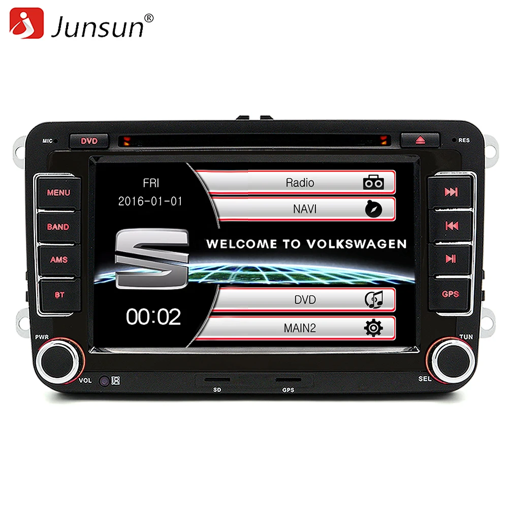 Junsun 7 &quot2 Дин DVD мультимедиа плеер для VW/Volkswagen/Passat/Поло/Golf/ SKODA/Seat/Леон GPS навигации