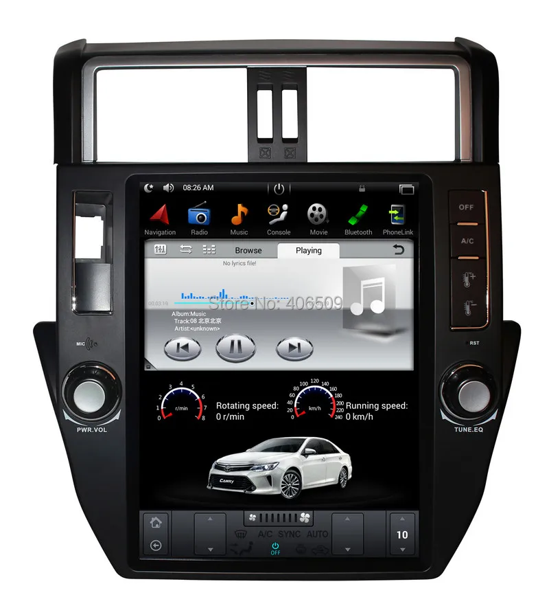 Автомобильный плеер 12 1 дюймов в стиле Tesla Android 7 GPS навигация для Toyota Land Cruiser Prado 150