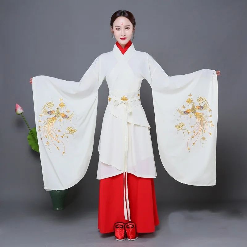 

Chinese Traditional Dress Hanfu Women Costumes Stage Dance Dress Chinese Tang Suit Performance Hanfu Female Cheongsam AA4236