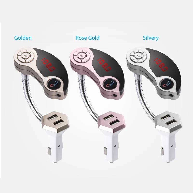 Портативный fm-передатчик Siparnuo автомобильный комплект с двумя USB-портами Bluetooth