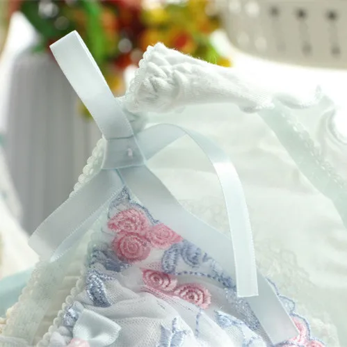 Japanese cute girl women flowers bow low waist underwear embroidery lace seamless lady briefs culotte femme majtki thong panty | Женская