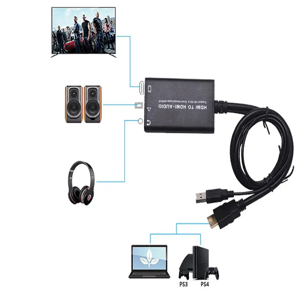 HDMI аудио сплиттер адаптер Hdmi экстрактор к и оптический TOSLINK SPDIF + 3 5 мм стерео