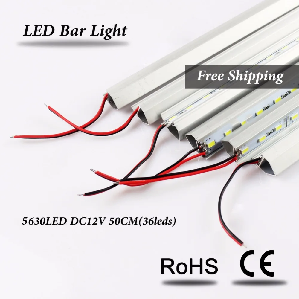 Светодиодная панель с алюминиевым профилем 5630 SMD 20 шт./лот 12 В постоянного тока 36