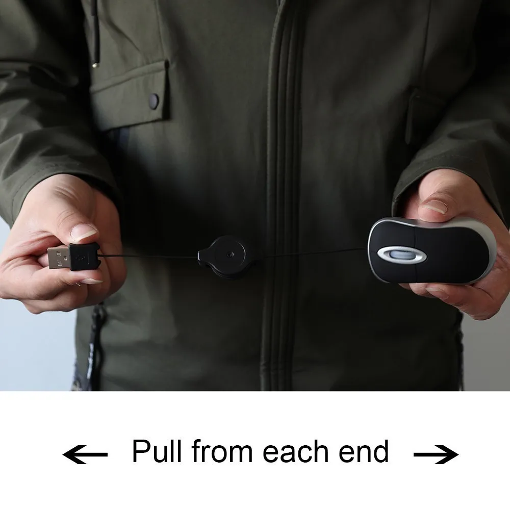 Новый проводной Мышь 3 кнопки оптическая игровая выдвижной usb-кабель