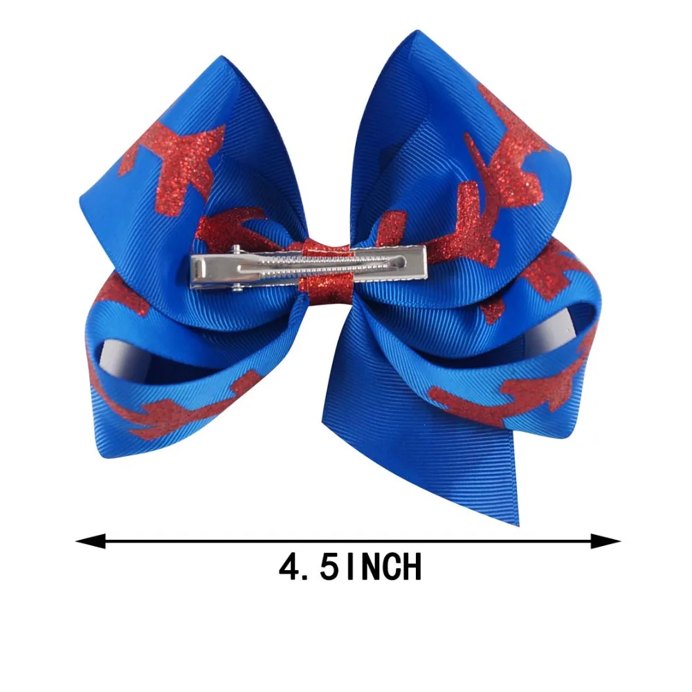 Ncmama 4 5 дюймовый детский печать волос луки Grosgrain блеск головные уборы бутик
