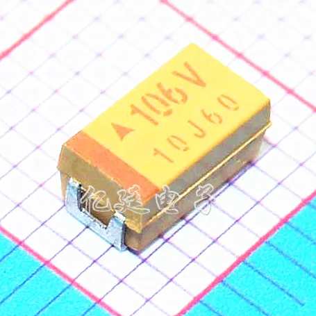 Патч танталовый конденсатор 106T 10 мкФ 50V Тип C 6032 105 воздух емкостный желтый