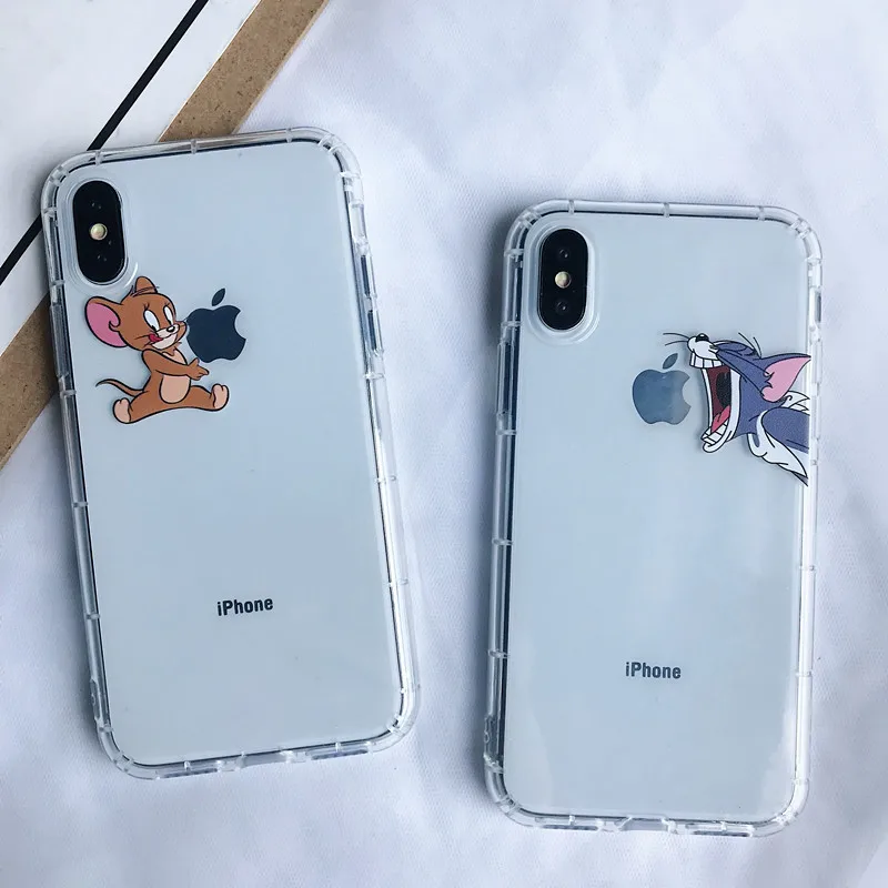 Cute Cartoon Snow White Case For iphone X XS MAX XR 7 6 6S 8 Plus Soft Silicon Clear Phone Funny Cat Tom Cover |