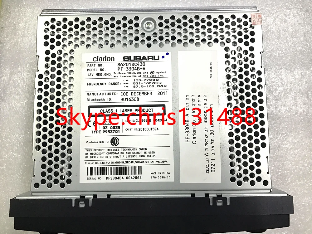 Бесплатная DHL/EMS SUBAARU 86201SC430 зоне CD плеер PF 3304B A для SUBRU Forester 2012 OEM автомобильное