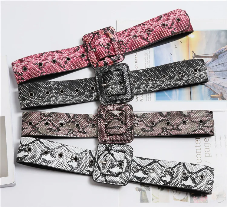 

High Quality Female Pu Leather Snake Waist Belt Women 2019 Hot Designer Belts for Women's Dress Cinto Feminino SW22