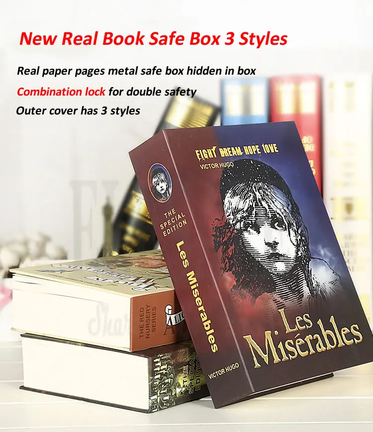 

Dictionary Mini Safe Box Book Money Hide Secret Security Safe Lock Cash Money Storage Jewellery key Locker Kid Gift