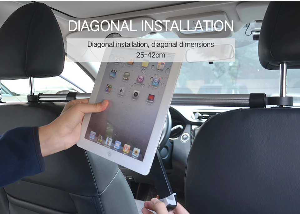 Cobao Универсальная металлическая алюминиевая подставка для планшета для iPad, автомобильный держатель на заднее сиденье, подголовник, держатель для планшета iPad air pro 9,5 9,7 12,9 13