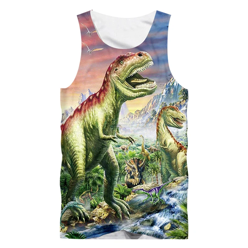 OGKB майка унисекс летний крутой принт динозавр 3D для женщин/мужчин хип хоп панк