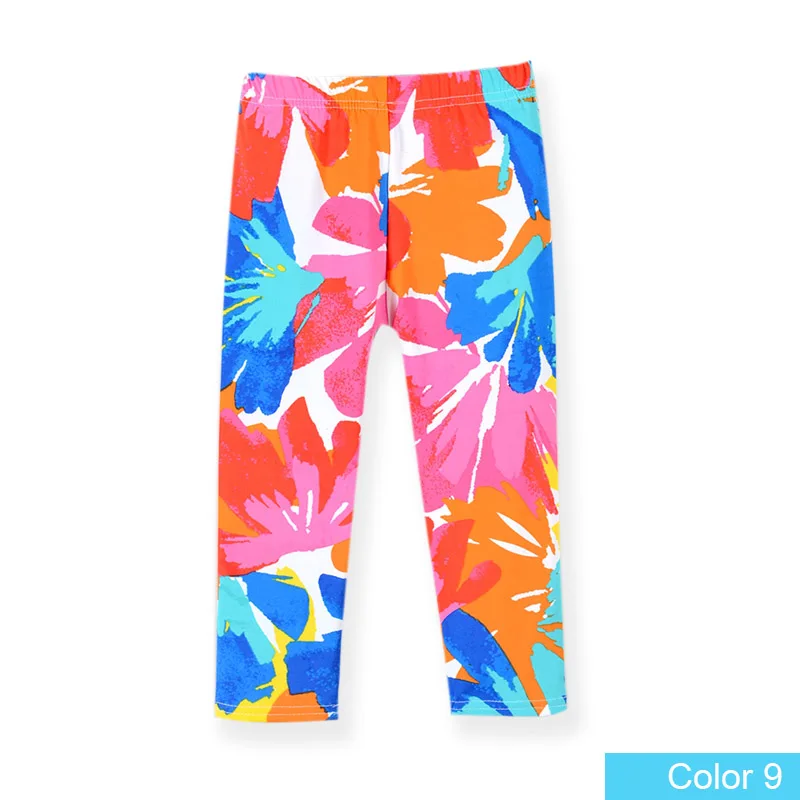 Color 9 SheeCute/Новое поступление; Лидер продаж; летние модные леггинсы для девочек длиной до икры; штаны для девочек с цветочным принтом; детские брюки - Цвет: Color 9