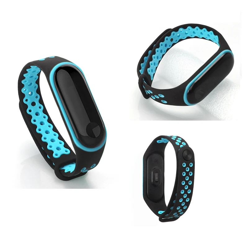 Boorui mi Band 3 ремешок спортивные силиконовые часы наручные браслет mi Band 3 ремешок аксессуары двойной цвет удобный mi 3 ремень