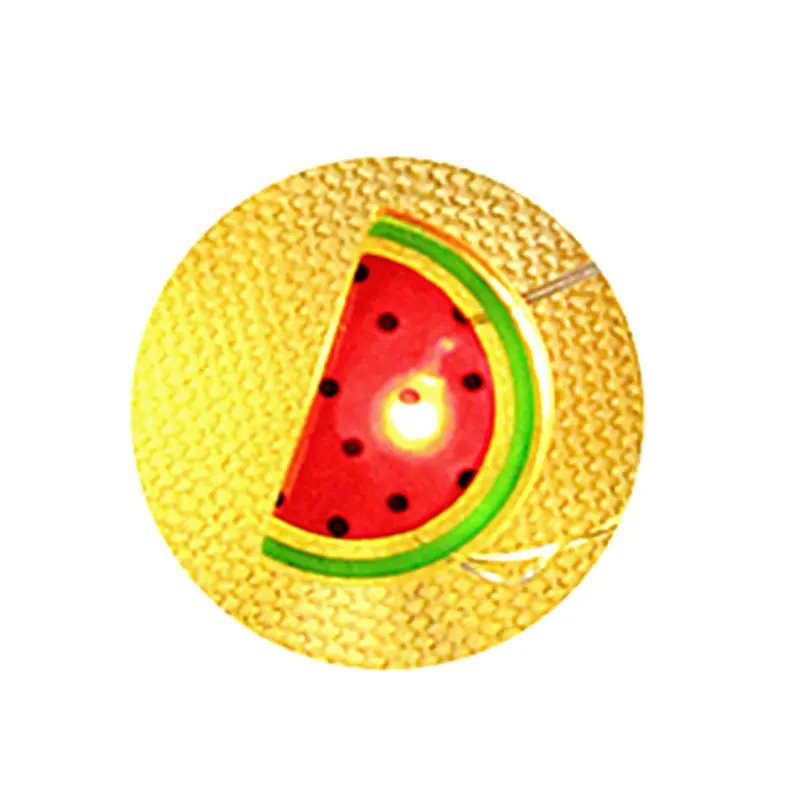 Watermelon -D Рождественская Декоративная гирлянда с единорогом, 2 м, смайлик, пицца, арбуз, Санта Клаус, Сказочная гирлянда, праздничное, свадебное украшение - Испускаемый цвет: Watermelon -D