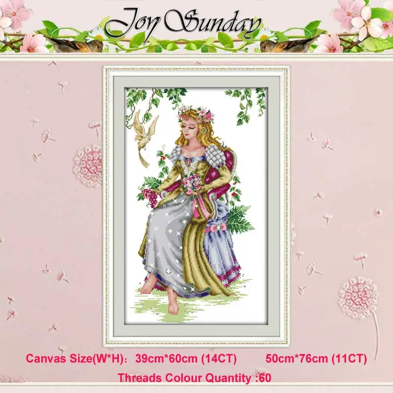 The forest goddess Невеста зимний Ангел девочка Ворон-королева 11CT 14CT Набор для вышивки крестом DIY DMC Китайский Набор для вышивки крестом вышивка рукоделие домашний декор - Цвет: The forest goddess