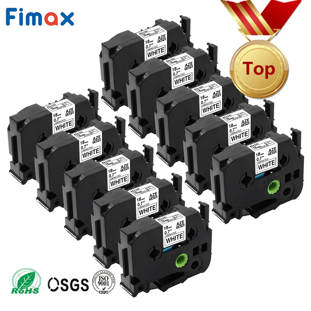 Лента для принтера Fimax 10 шт./упак. TZe241 18 мм черно-белая 1 шт. лента Brother P-touch TZe 241