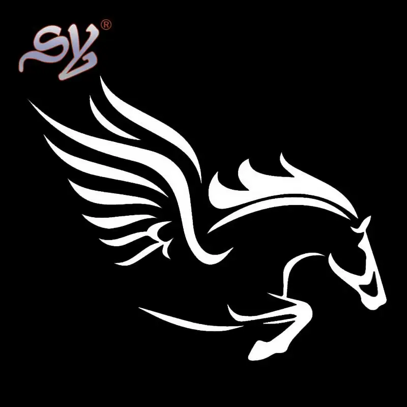 SY Pegasus наклейки Черный Белый Стиль лошади охватывает аксессуары автомобили 18 см *