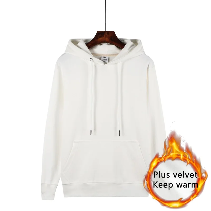 White plus velvet Толстовка женская свободная повседневная красный черный белый с длинными рукавами harajuku толстовки пуловеры плюс размер одежды весна осень зима - Цвет: White plus velvet