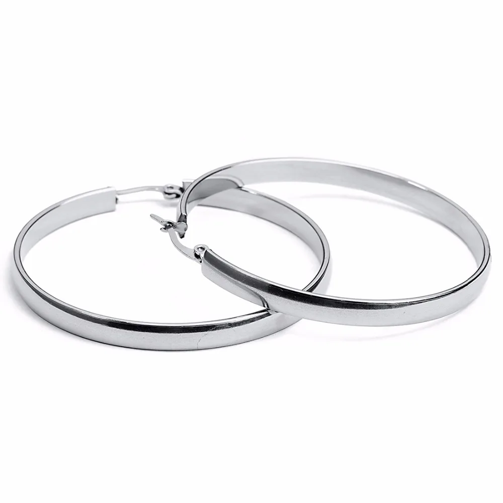 4 размера/набор круглые большие серьги для женщин кольца из нержавеющей стали
